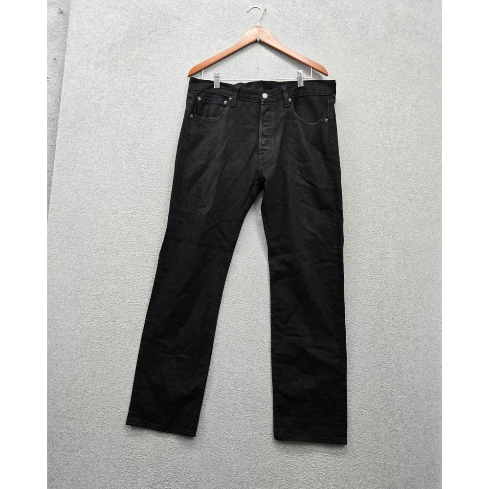 Levi's 501 Men Jeans 34X32 Black Denim Original Fit Straight Leg 31" Inseam